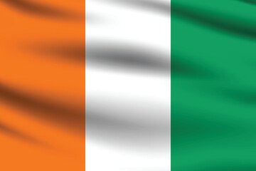 Obraz premium Flag of Cote d 'Ivoire. Cote d 'Ivoire flag official size and color standards digital vector illustration. Waving flag.