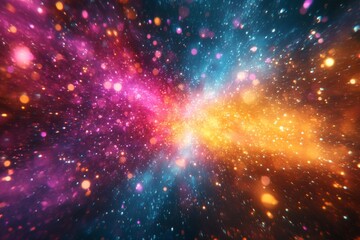 Abstract cosmic shimmer bursts background. Featuring cosmic shimmer bursts and vivid colors. Emphasizing movement and depth. Ideal for space and dynamic themes.