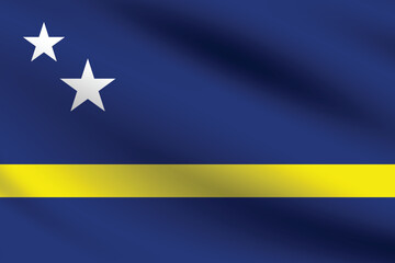 Flag of Curacao. Curacao flag official size and color standards digital vector illustration. Waving flag.