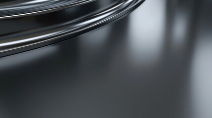 Metallic Abstract: Sleek chrome waves with light reflections background