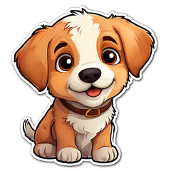 Obraz premium Contour Vector Dog Cartoon Stickers Perfect for DIY & Crafts Transparent Background