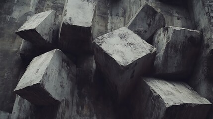 Concrete blocks, urban wall, texture