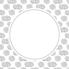 bread frame. doodle bakery circle frame. hand drawn bread frame background. bakery background