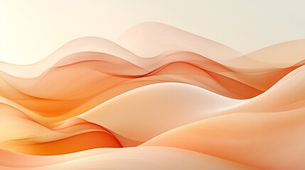 Soft orange abstract waves gently undulate under warm sunlight creating a peaceful serene mood. AI Generated