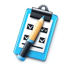 Checklist Clipboard with Pencil, Task Management