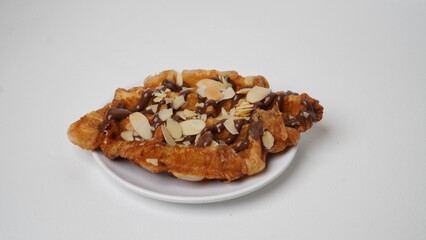 croffle, foods, crispy, flaky, isolated, waffles, nutella, waffle, flour, fat, croffle isolated, croissant, buttery, snacks, croissant isolated, dough, western snacks, eggs, chocolate almond, almond, 