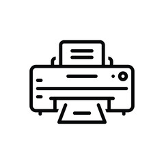 Black line icon for printer