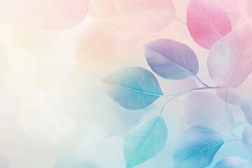 serene composition featuring delicate pastel leaves against soft gradient background, evoking sense of calm and tranquility. gentle colors blend harmoniously, 