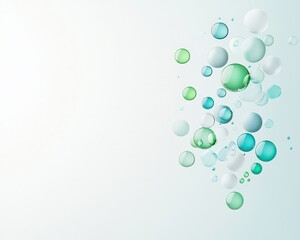 Abstract bubbles floating in soft pastel colors