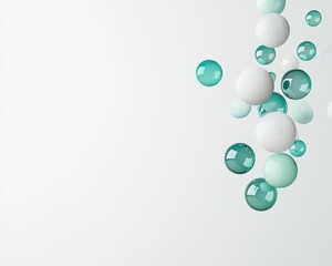 Colorful floating bubbles on a light background