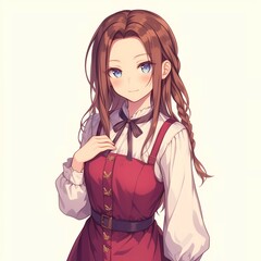 アニメ調の美少女の切り抜き用素材