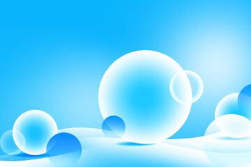 Abstract 3D geometric circle gradient soft light blue with curve pattern wave background for graphic business background technology digital design web template background backdrop wallpaper bubbles