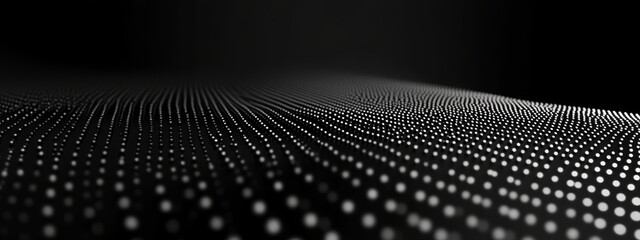 Dots on Black Background for Design, Banner Template, Abstract Dot Wallpaper with Copy Space, Minimalist Dot Pattern Wallpaper