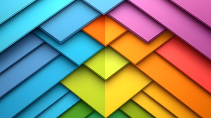 Obraz premium Colorful Geometric Layers in Vibrant Patterns and Shapes