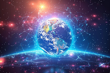 Line Technology Global World Digital Shere Network And