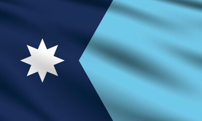 Flag of Minnesota state. Minnesota flag official size and color standards digital vector illustration. Waving flag.