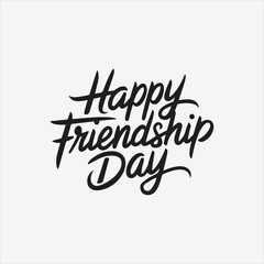 Friendship day typography greeting card creative idea with colorful background. Happy Friendship day vecto