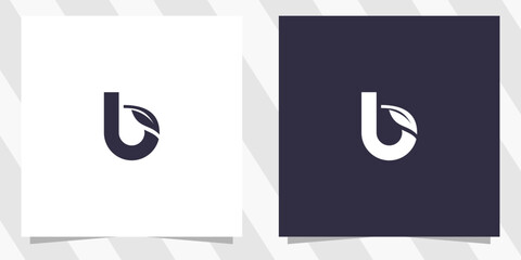 letter b with leaf logo design