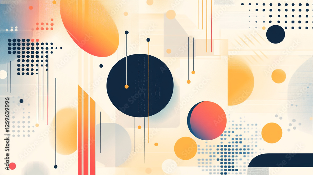 Poster abstract geometric pattern design with modern graphic, dynamical colored forms and line on a backgro