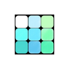 コスメ風カラーパレット　寒色系