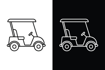 Golf Cart Line Icon. Sleek & Minimalist Design