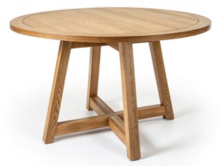 Round Wooden Dining Table with Drop Leaf