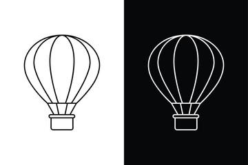 Naklejka premium Hot Air Balloon Vector. Elegant One Line Illustration