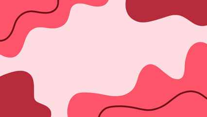 Minimalist organic abstract background vector illustration with colorful pastel waves of pink and red. Suitable for cover, card, presentation, banner, and home decor template design.