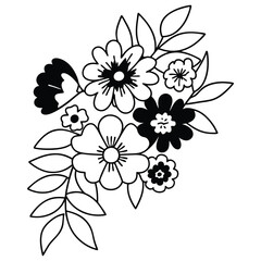 beautiful floral design for coloring book

