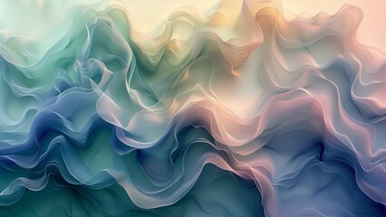 Fototapeta premium Dynamic abstract light traces in yellow-pink and blue tones.