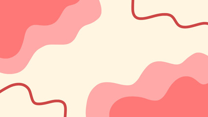 Minimalist organic abstract background vector illustration with colorful pastel waves of pink and beige. Suitable for cover, card, presentation, banner, and home decor template design.