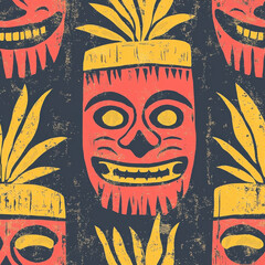 Obraz premium tiki pattern 