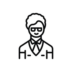 Black line icon for manager