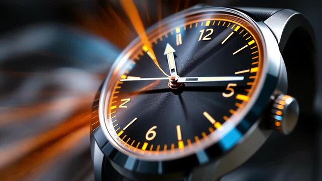 Simple Watch Design with Time Moving Faster as Hands Speed Up