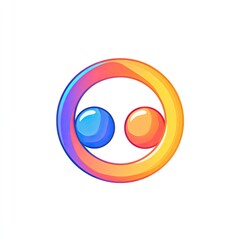 Obraz premium Colorful abstract circle design with two spheres