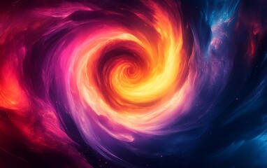 Abstract cosmic vortex lights background. Featuring cosmic vortex lights and bright colors. Emphasizing depth and swirling motion. Ideal for space and artistic themes.