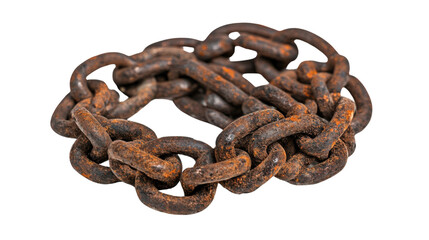 Obraz premium rusty chain isolated on white background