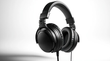 Sleek Black Headphones: Immersive Audio Experience