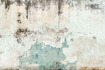       Arafed wall with peeling paint and a red fire hydrant