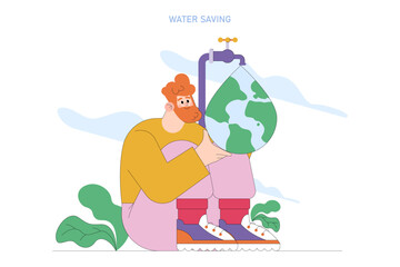 World Water Day. Flat Vector Illustration