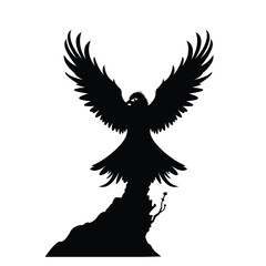 American eagle emblem vector icon isolated on white background. Eagle emblem silhouette icon vector illustration art work.