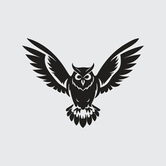 Obraz premium owl logo animal simple line vector