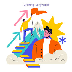 Logotherapy. Flat Vector Illustration