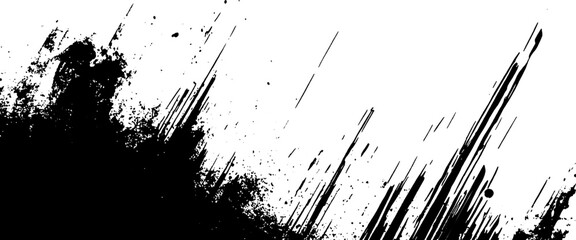 Vector brush grunge texture Rough Black Scratches splatter grunge distressed background.