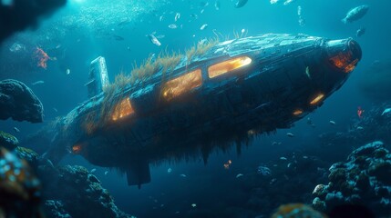 Fototapeta premium nice underwater anime theme background for wallpaper
