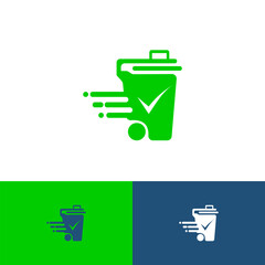 Trash bin logo. Trash cans vector. Cleanliness logo