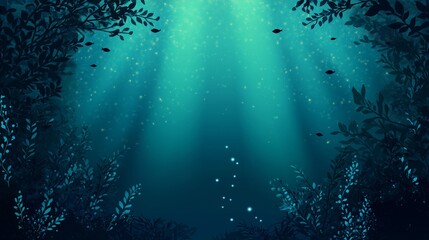 Naklejka premium nice underwater anime theme background for wallpaper
