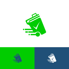 Fast trash cans. Express trash can logo