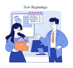 Moments Of Life. Flat Vector Illustration