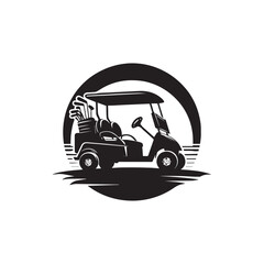 Golf Cart silhouette icon vector symbol design art illustration